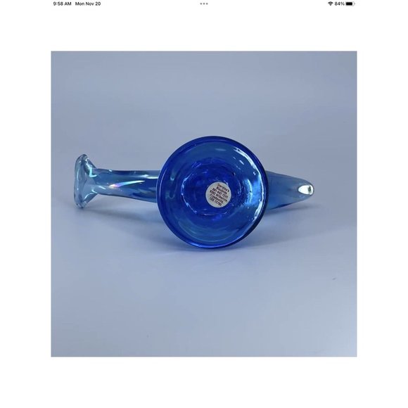 VTG Handmade Grandma Bluebirds Ron Roy Signed Dolphin Figurine Art Glass USA HTF - Picture 10 of 15